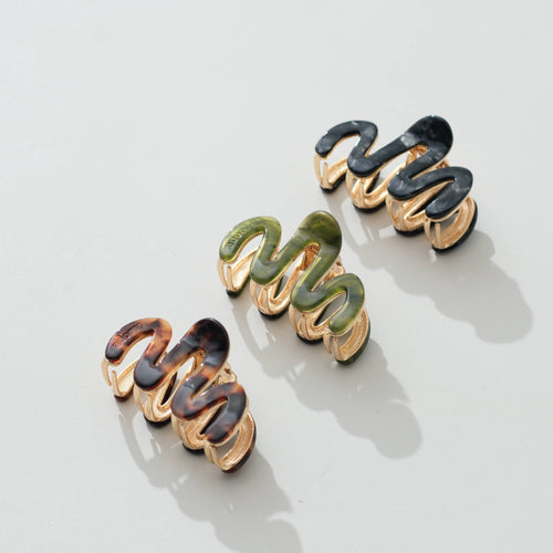 Adorro Willow Mini Vintage Metal Squiggle Claw Clip