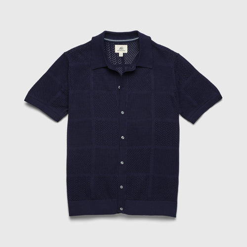 SURFSIDESUPPLY Brent Knit Open Stitch Sweater - Navy Blazer