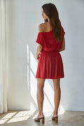 By Together Savannah One Shoulder Mini Dress Red M