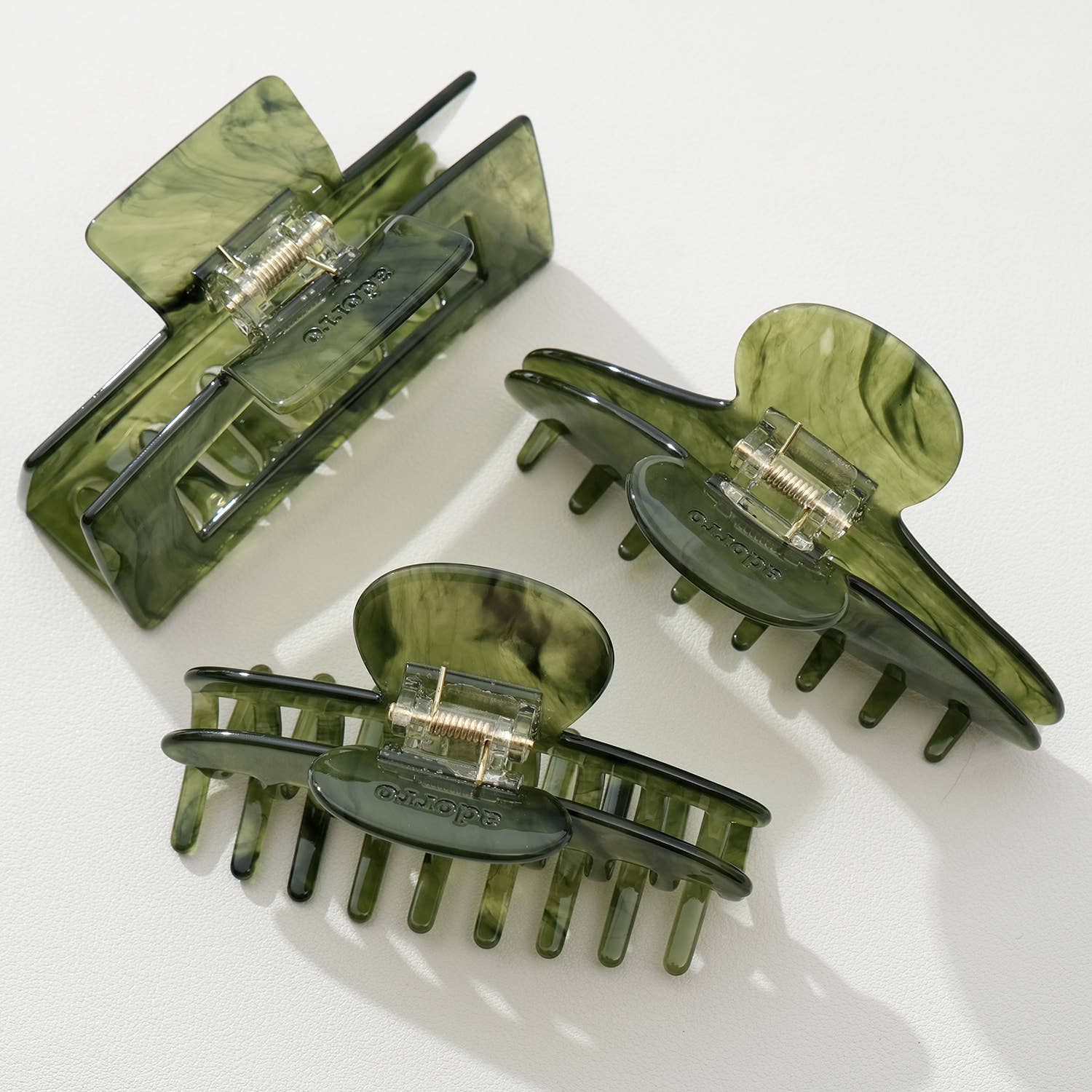 Adorro Jade Green Large | Assorted Large Claw Clips