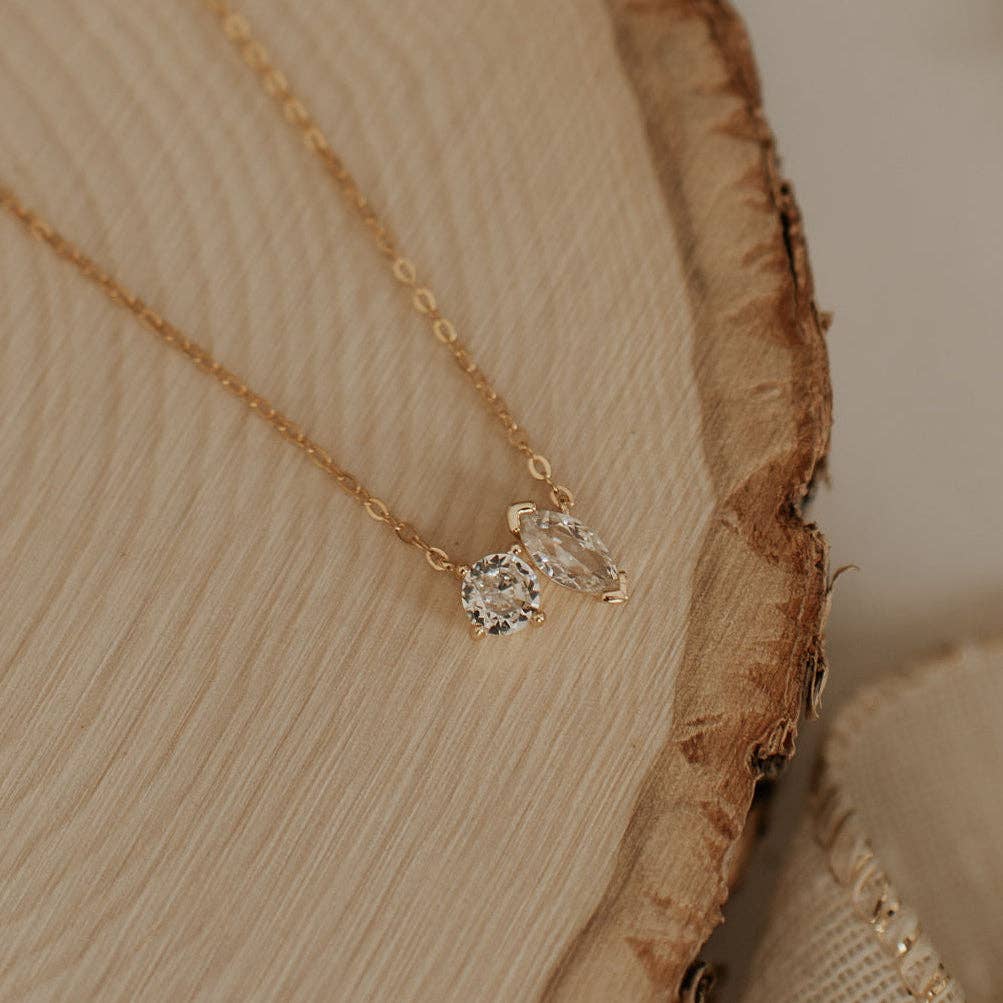Mauve Jewelry Co. Sloane Two Stone Diamond Necklace