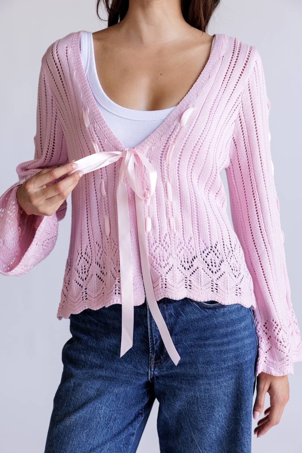 STORIA CLEMENTINE POINTELLE CARDIGAN