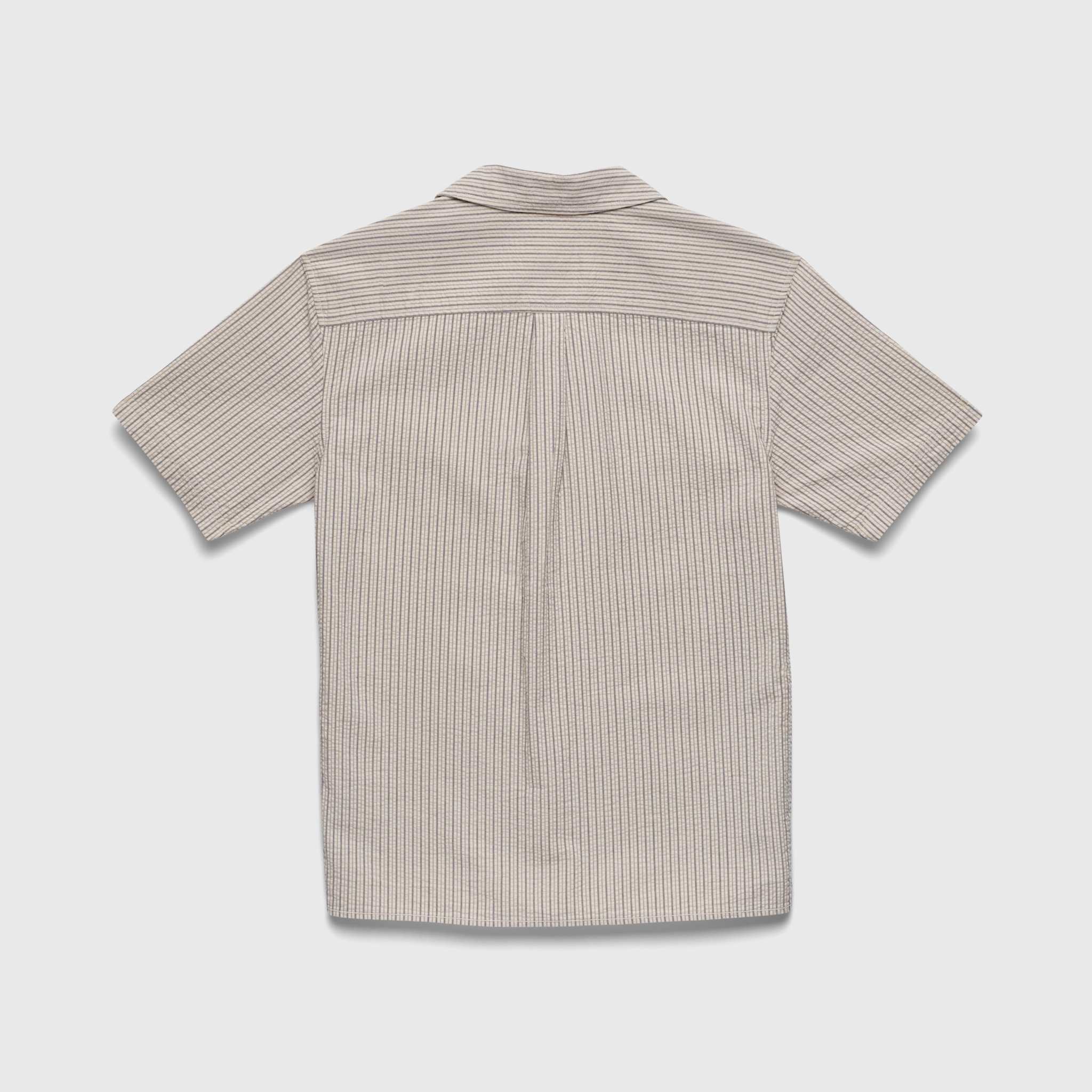 SURFSIDESUPPLY Nate Crinkle Stripe Cabana Shirt- Chinchilla