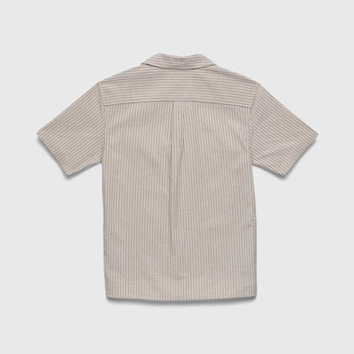 SURFSIDESUPPLY Nate Crinkle Stripe Cabana Shirt- Chinchilla