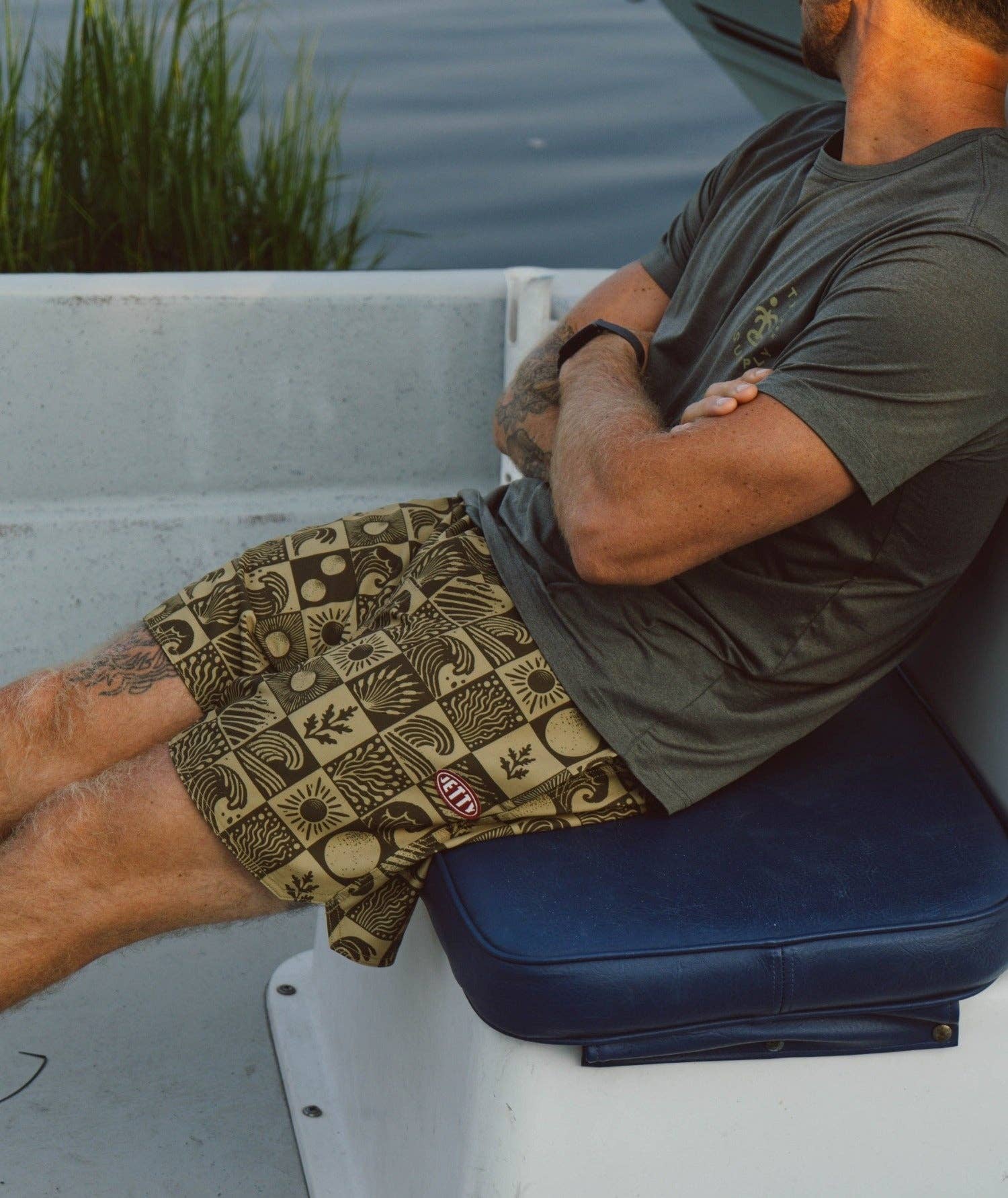 Jetty Bayside Volley Short - Olive