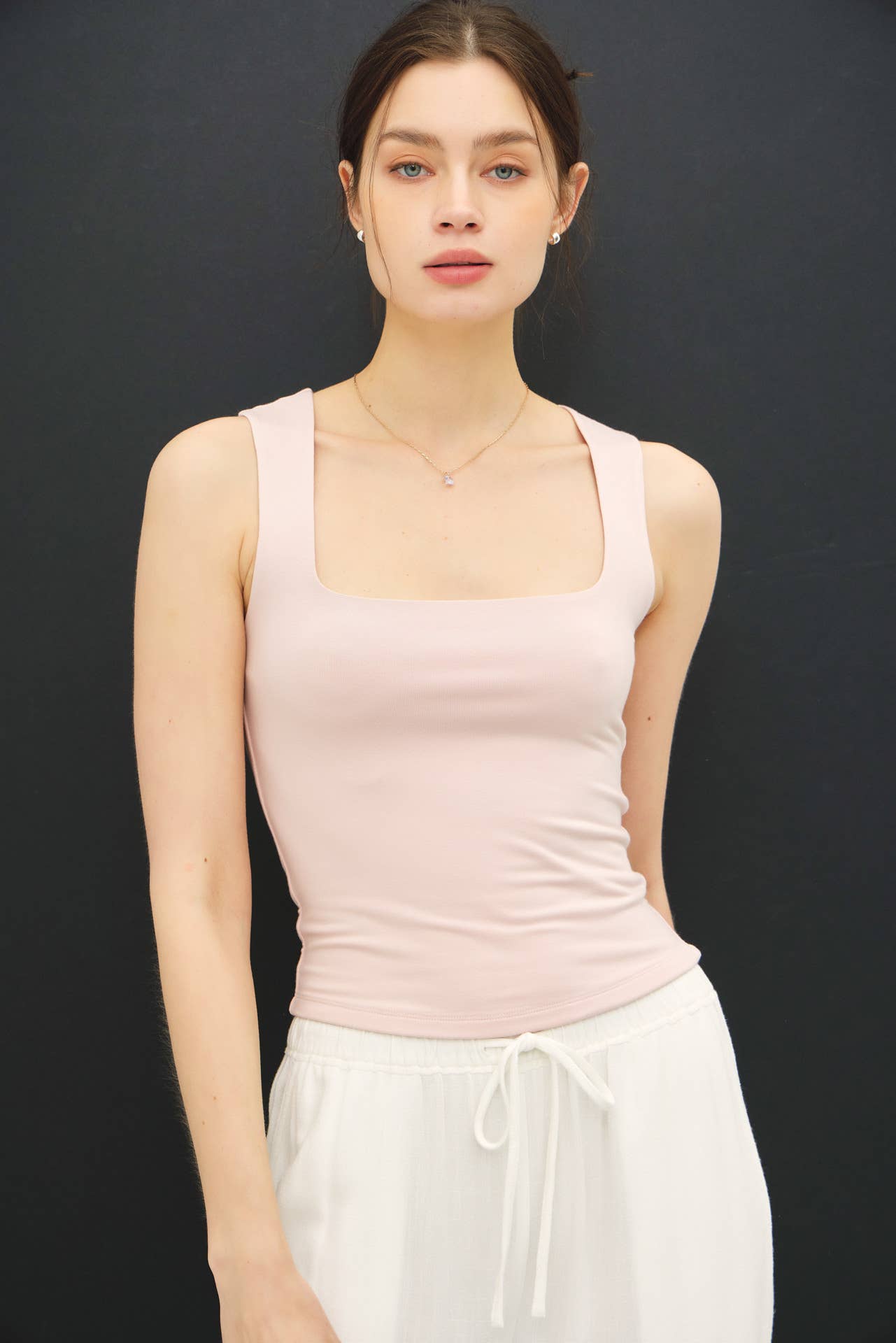 Be Cool BASIC THREADS DOUBLE LINED SQUARE NECK TANK