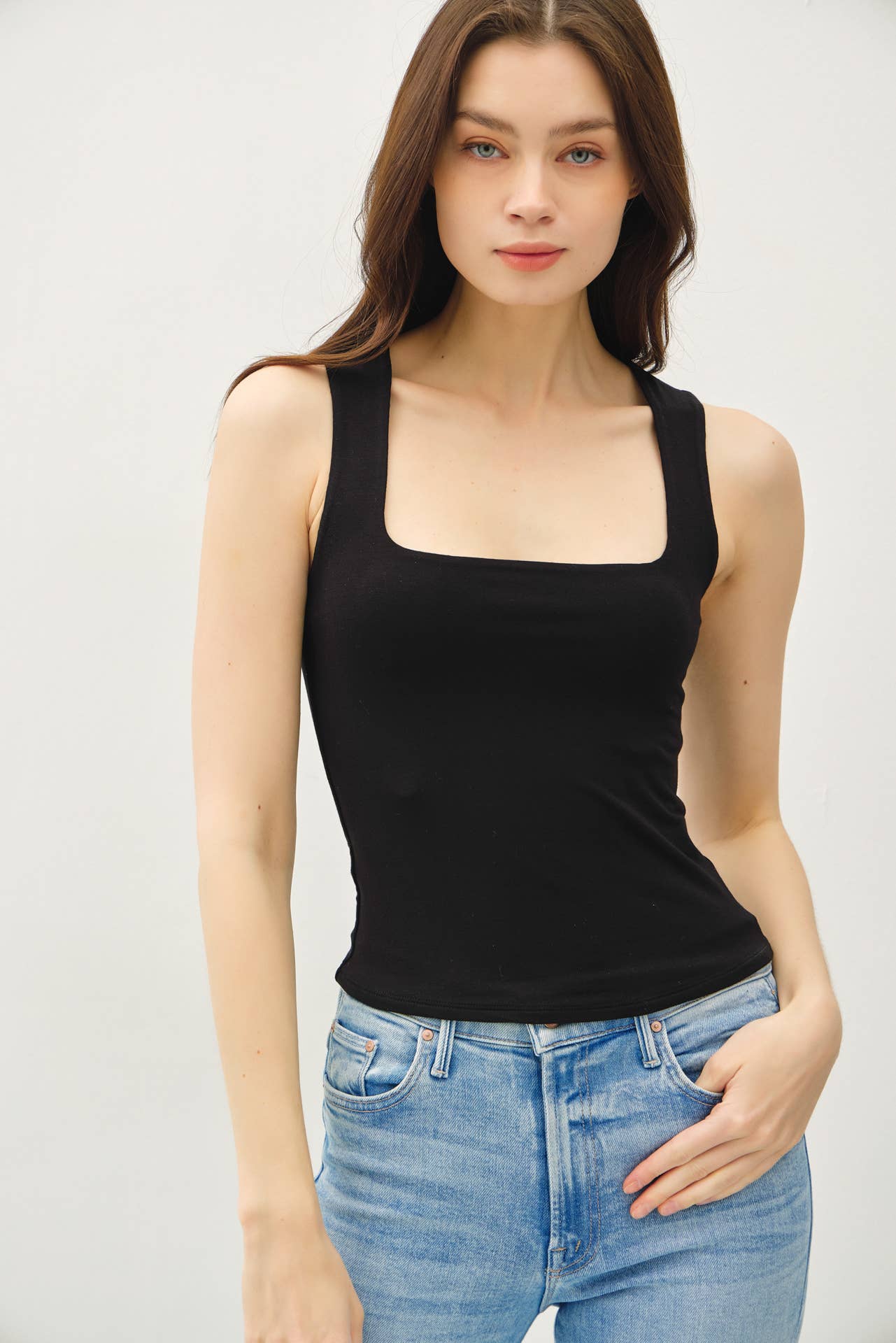 Be Cool BASIC THREADS SQUARE NECK TANK
