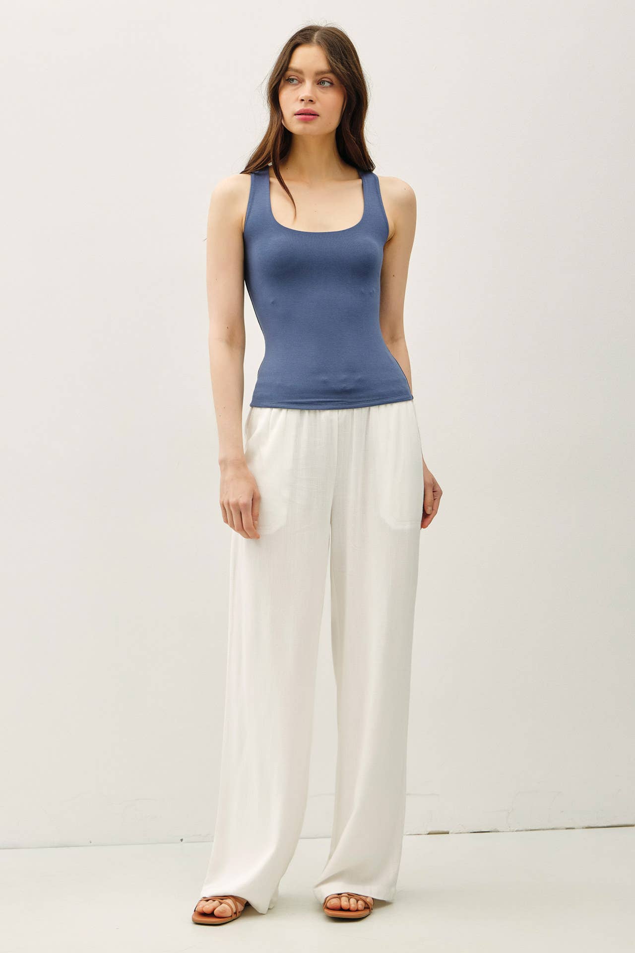 Be Cool DOUBLE LINED BASIC THREADS SQUARE NECK TANK