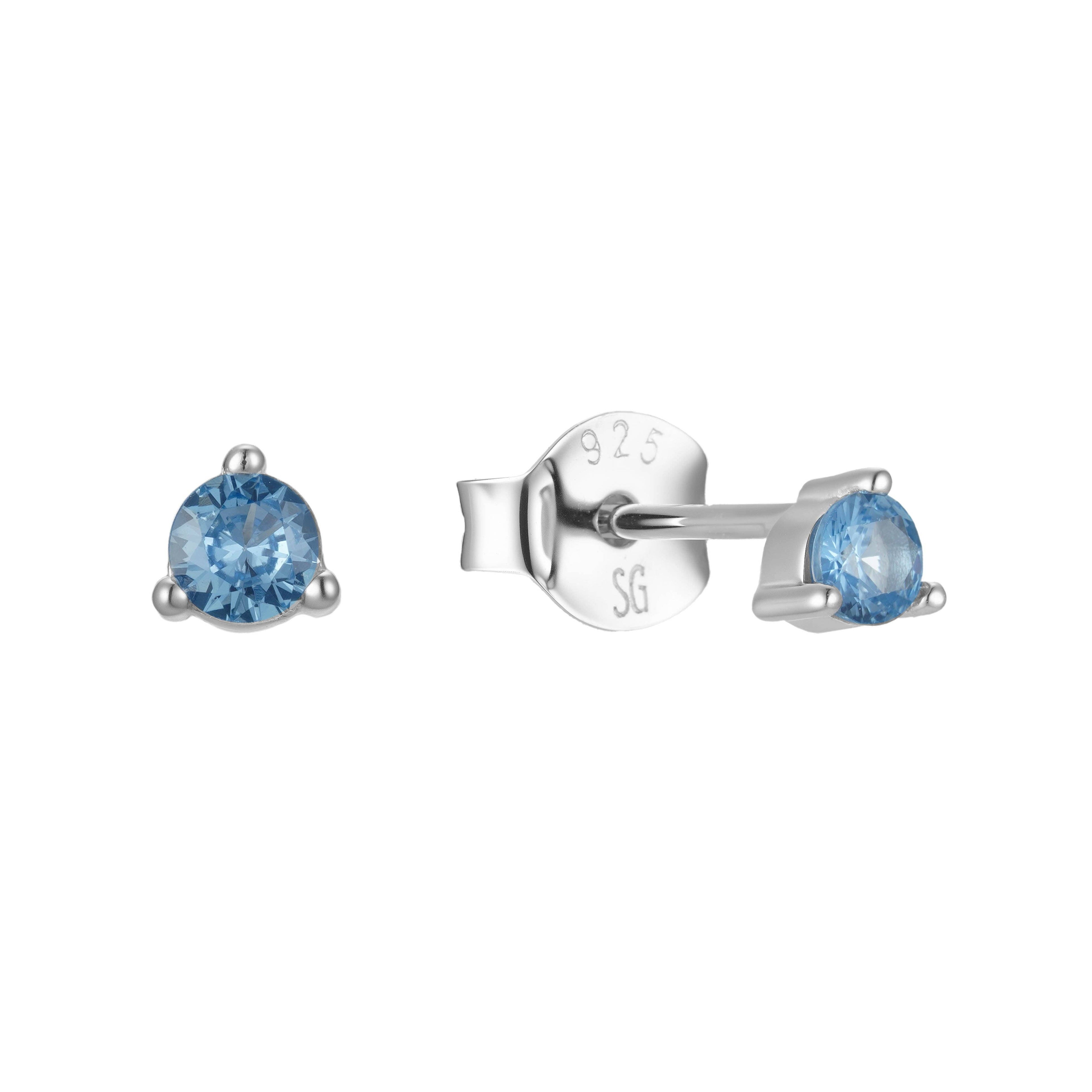 The Salty Gem Aqua Studs Silver