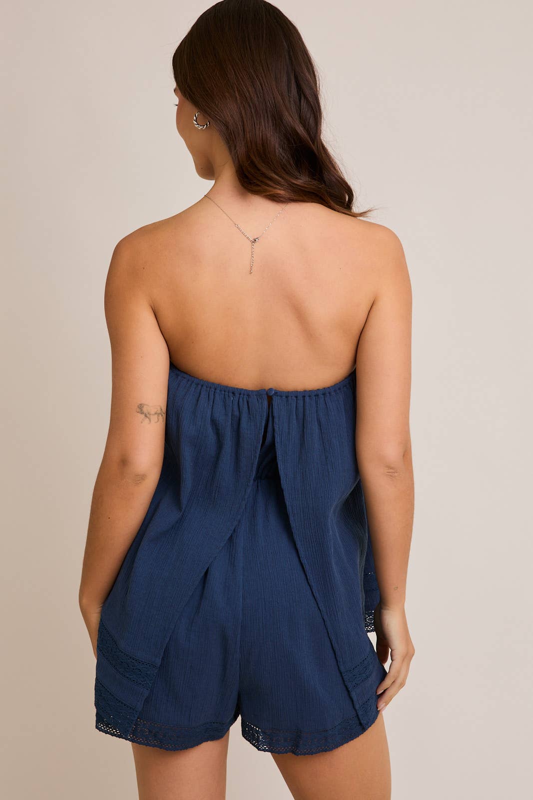 LE LIS LACE TRIM DETAIL TUBE ROMPER