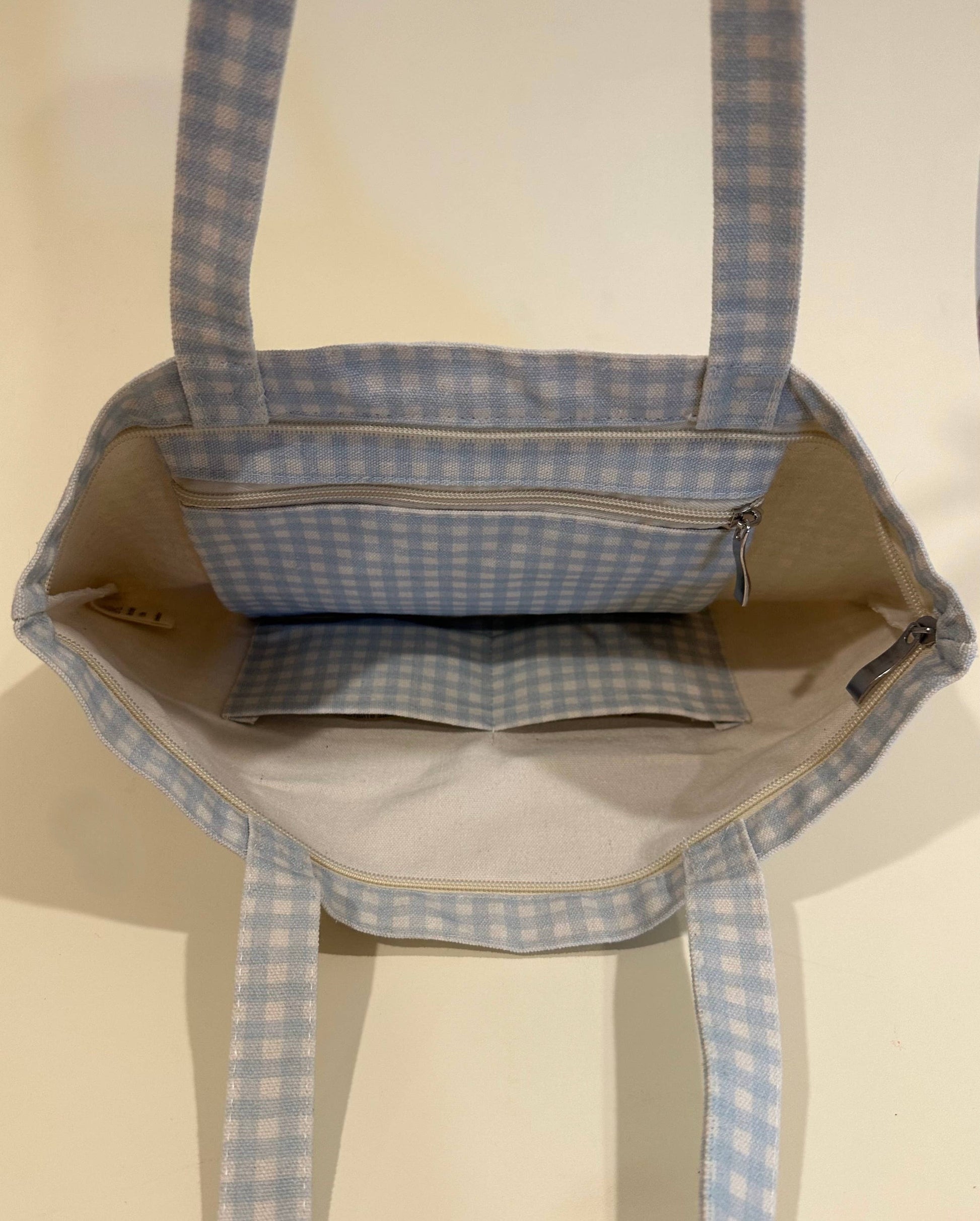 Sun Freckled Studio Blue Gingham Tote Bag