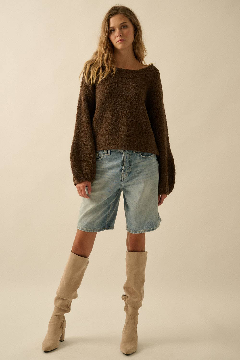 Promesa USA Stella Bubble-Sleeve Sweater