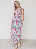 Three Bird Nest Lila Bloom Maxi Dress - Dusty Blue Dusty Blue