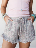 Three Bird Nest Sandra Ruffle Short - Taupe Taupe