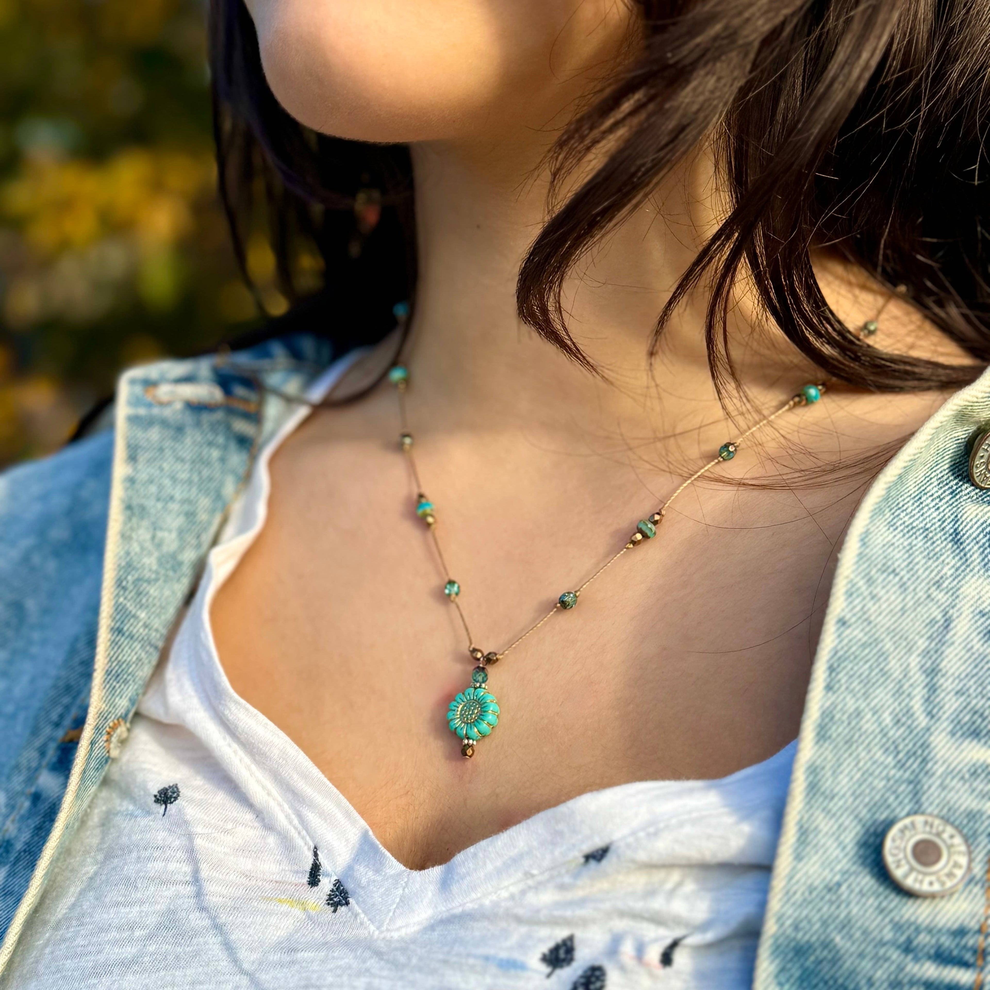 Jo Bird Jewelry Sunflower Pendant Necklace