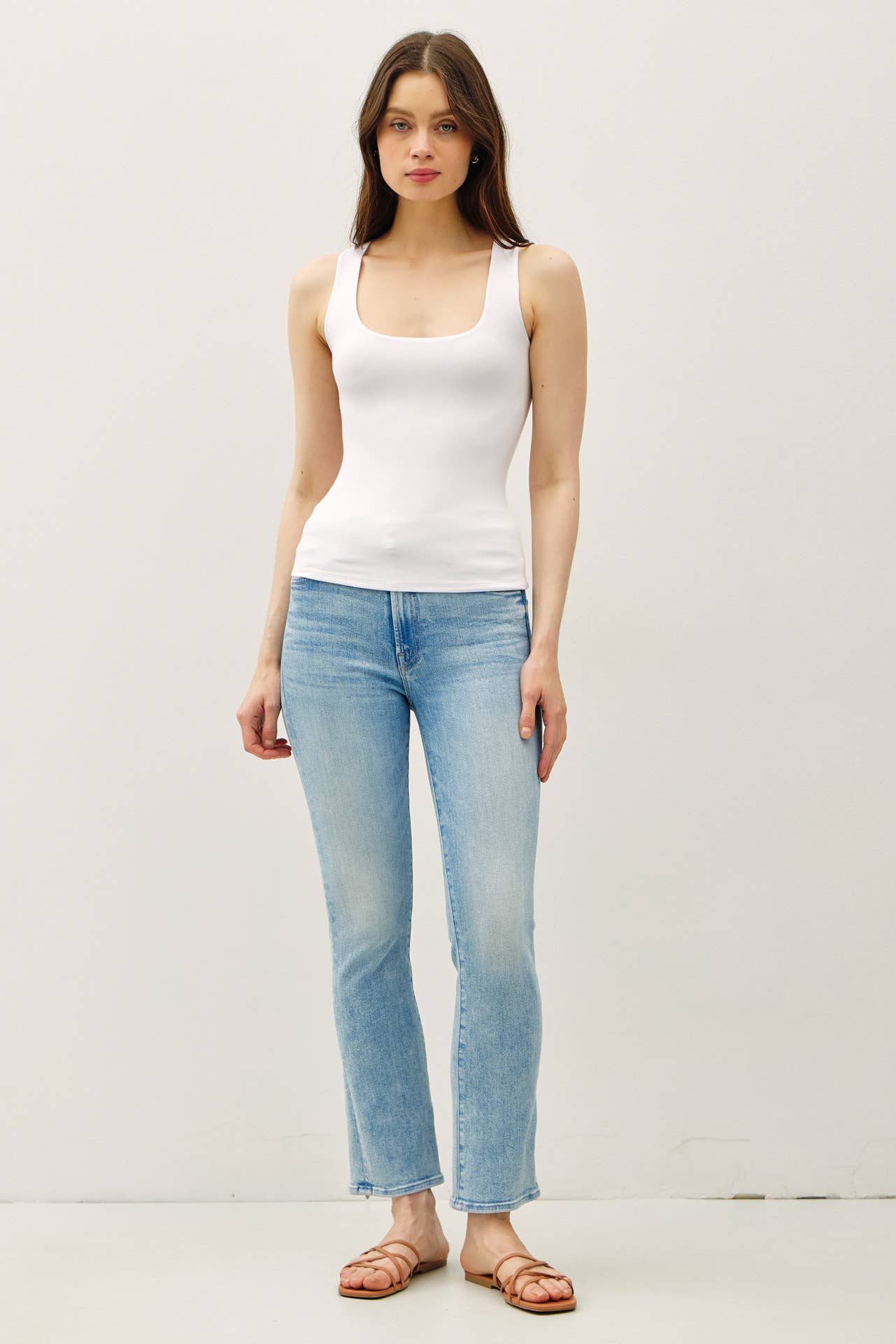 Be Cool BASIC THREADS DOUBLE LINED BASIC SQUARE NECK TANK