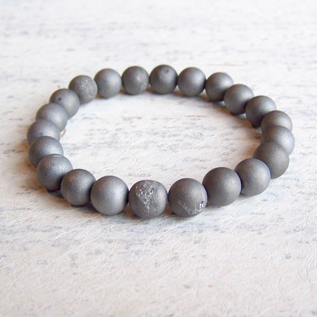 Jo Bird Jewelry Gemstone Elastic Bracelet - Greys