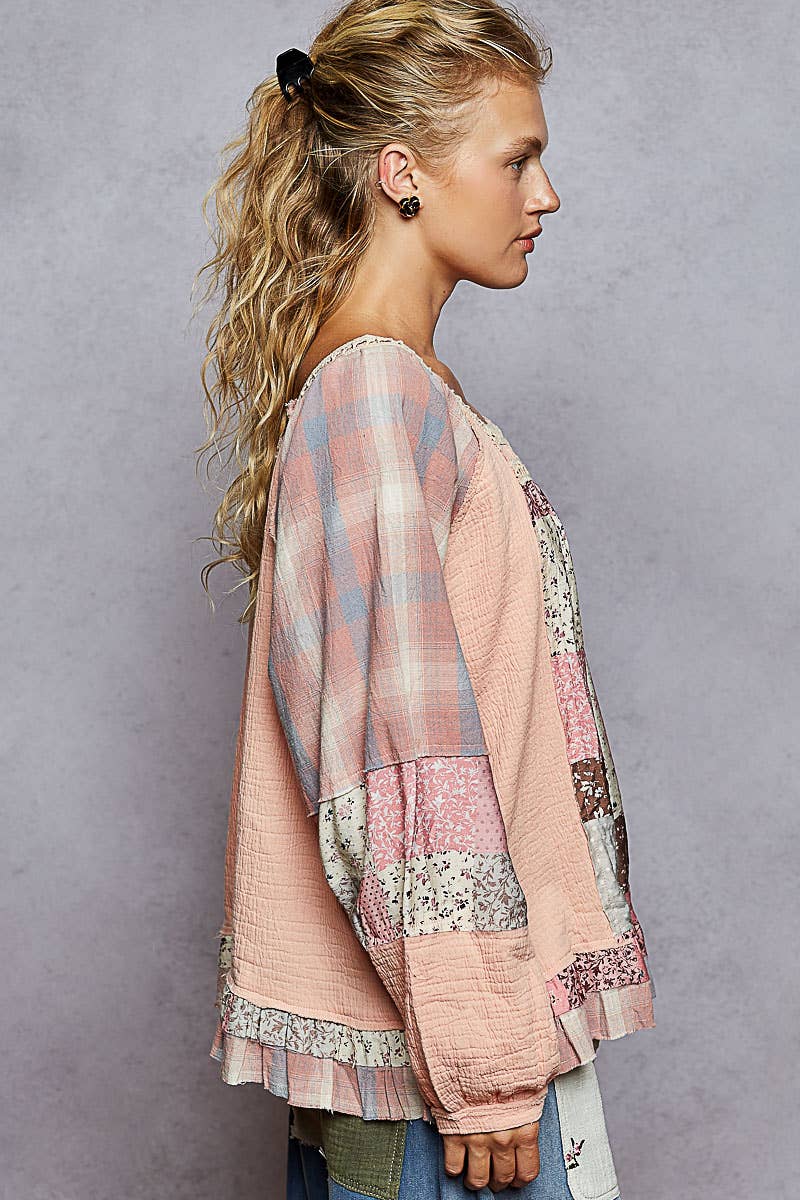 Pol Clothing October Patchwork Top