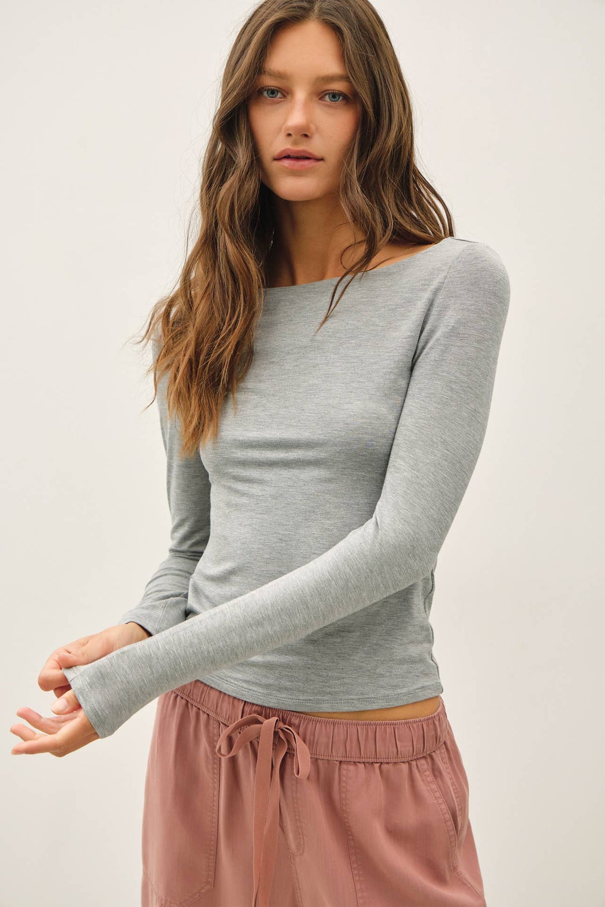 Be Cool BASIC THREADS BOAT NECK LONG SLEEVE TOP