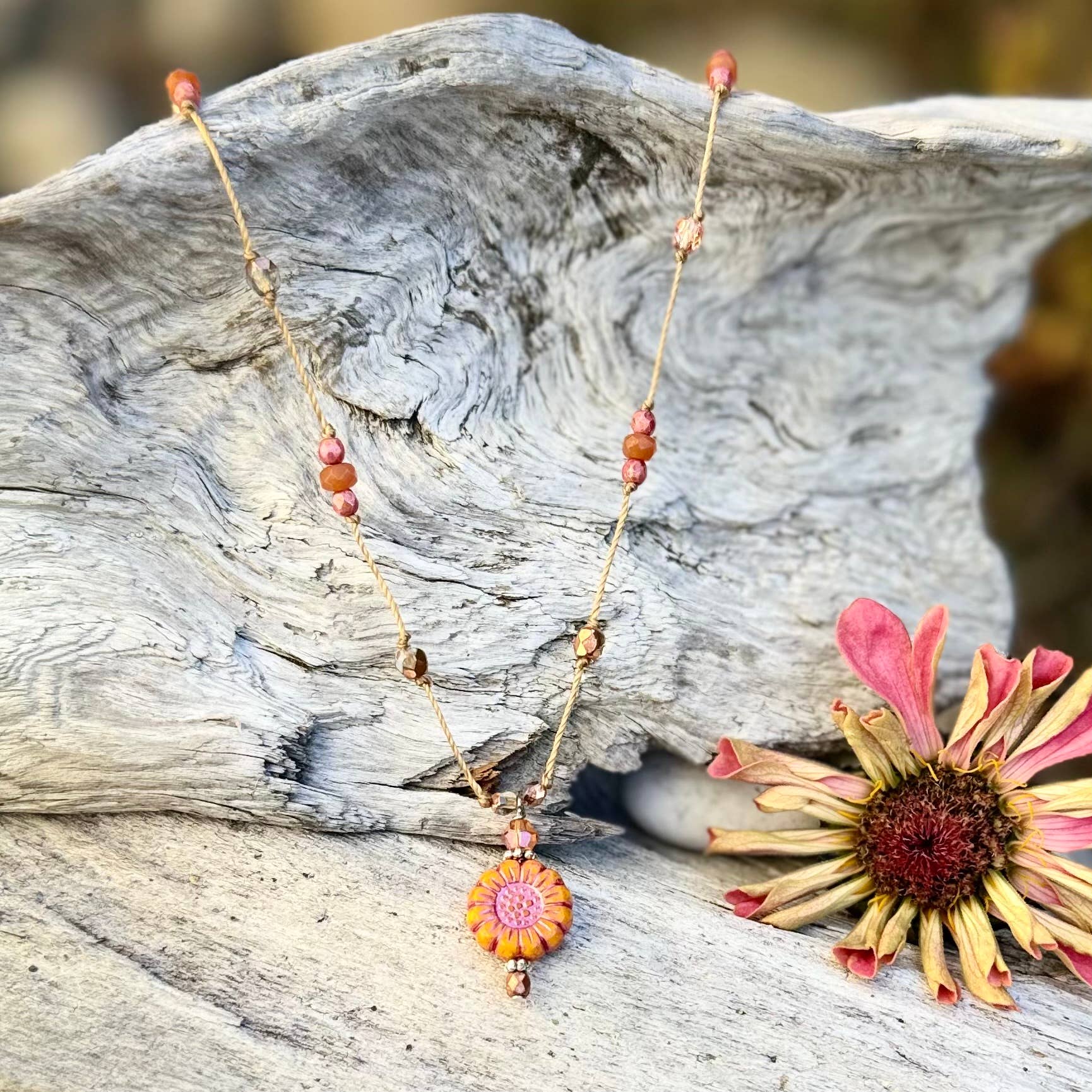 Jo Bird Jewelry Sunflower Pendant Necklace