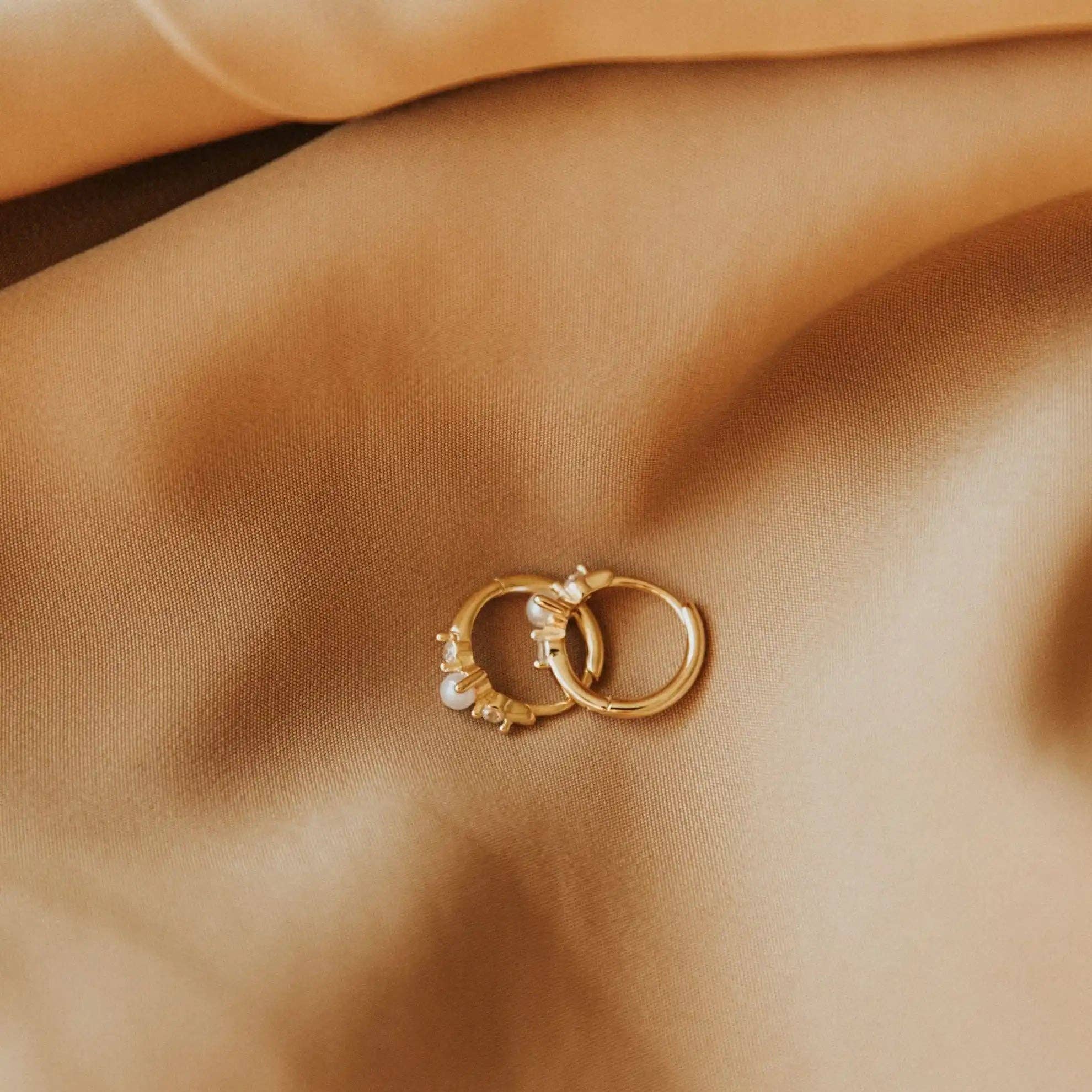 Mauve Jewelry Co. Alexandria Diamond and Pearl Hoops