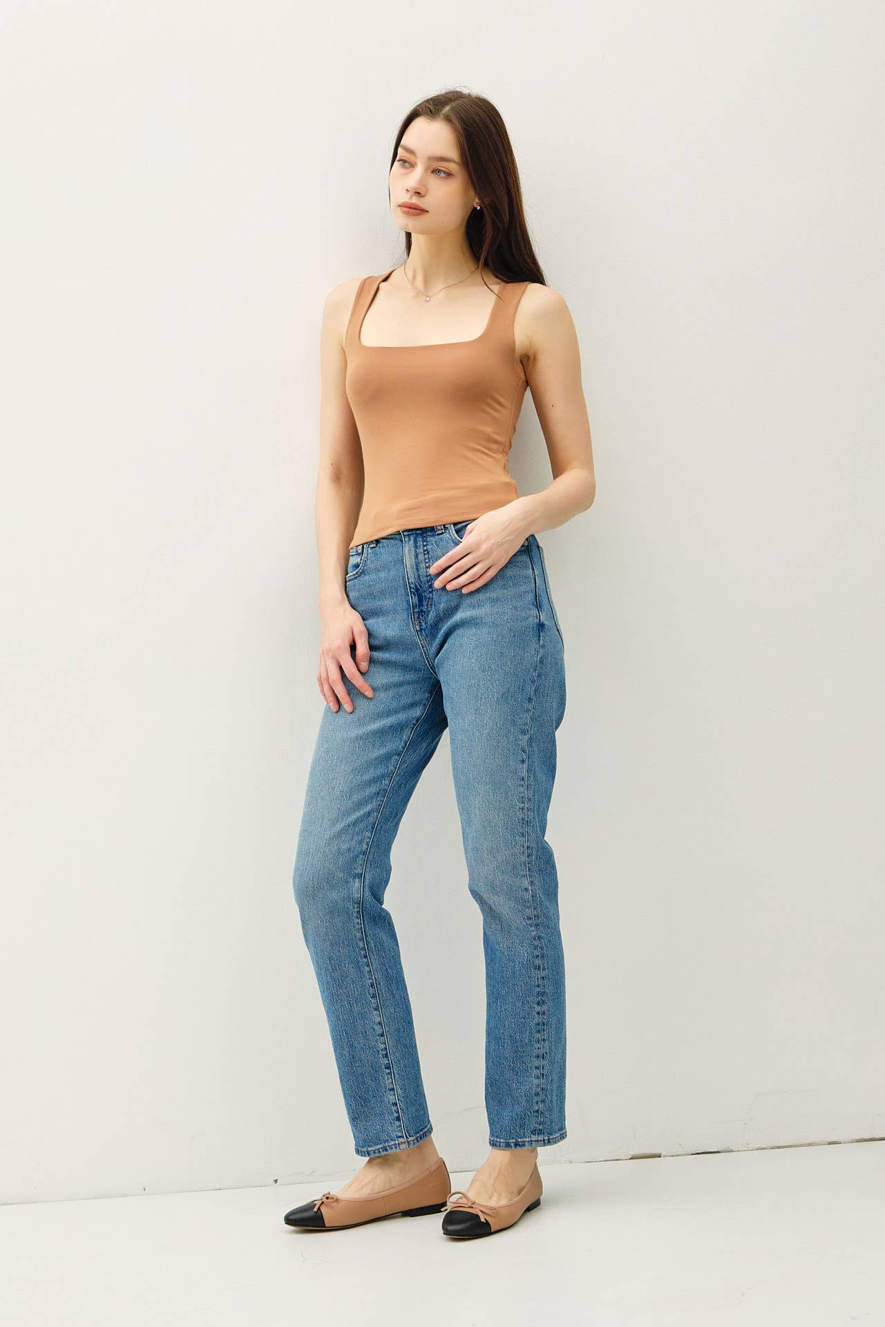 Be Cool BASIC THREADS DOUBLE LINED SQUARE NECK TANK