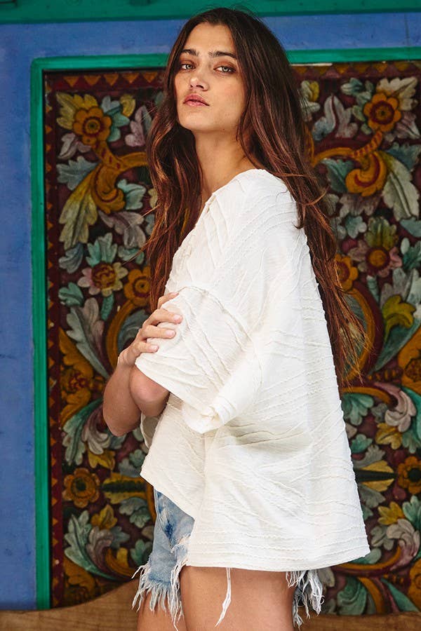 BUCKETLIST Sarah Textured Knit Top
