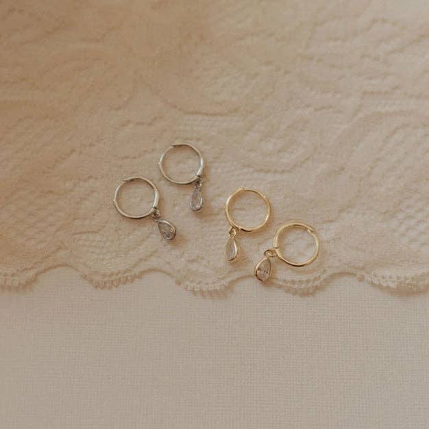Mauve Jewelry Co. April Raindrop Dangle Hoops