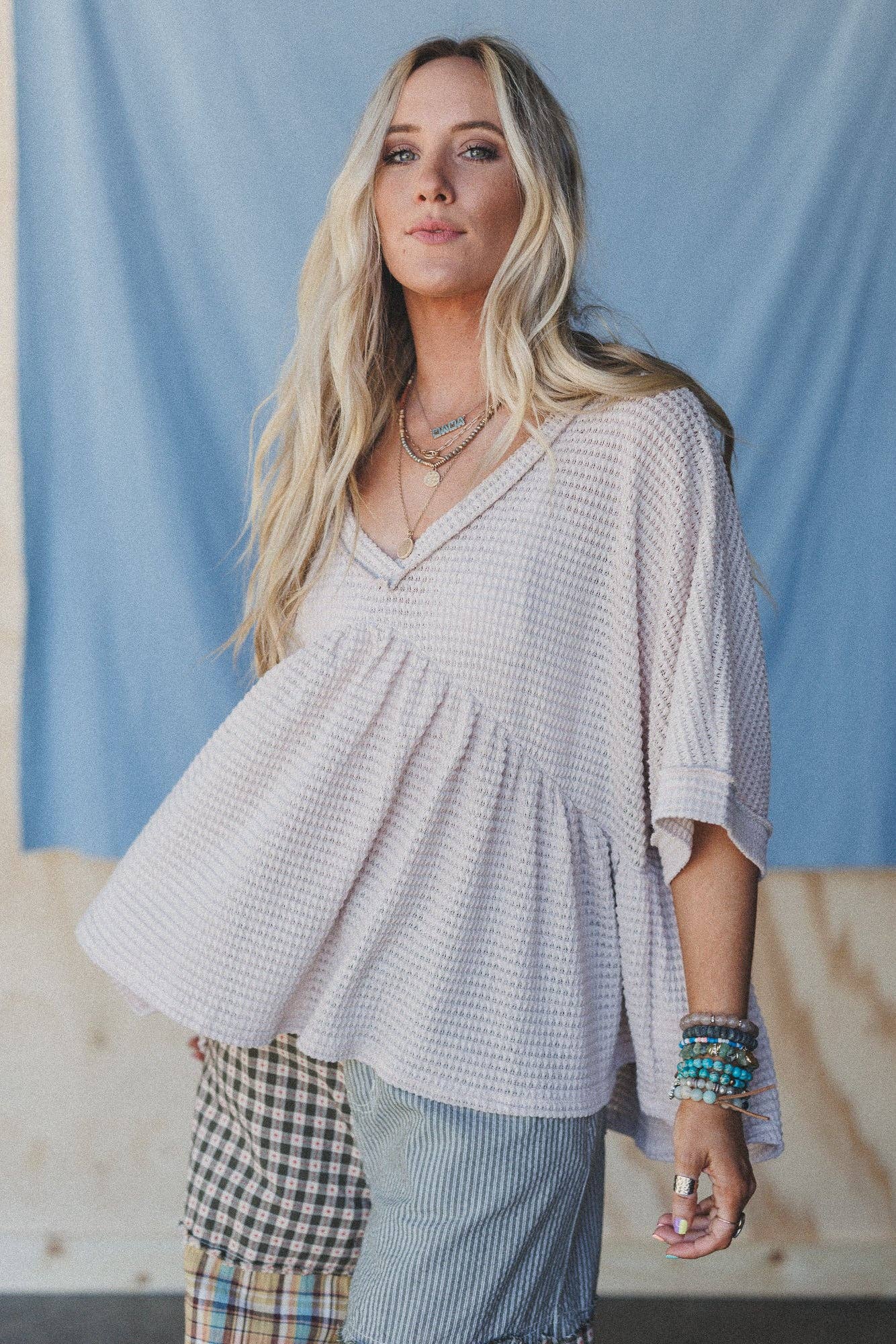 Three Bird Nest Lush Drift Top - Oatmeal