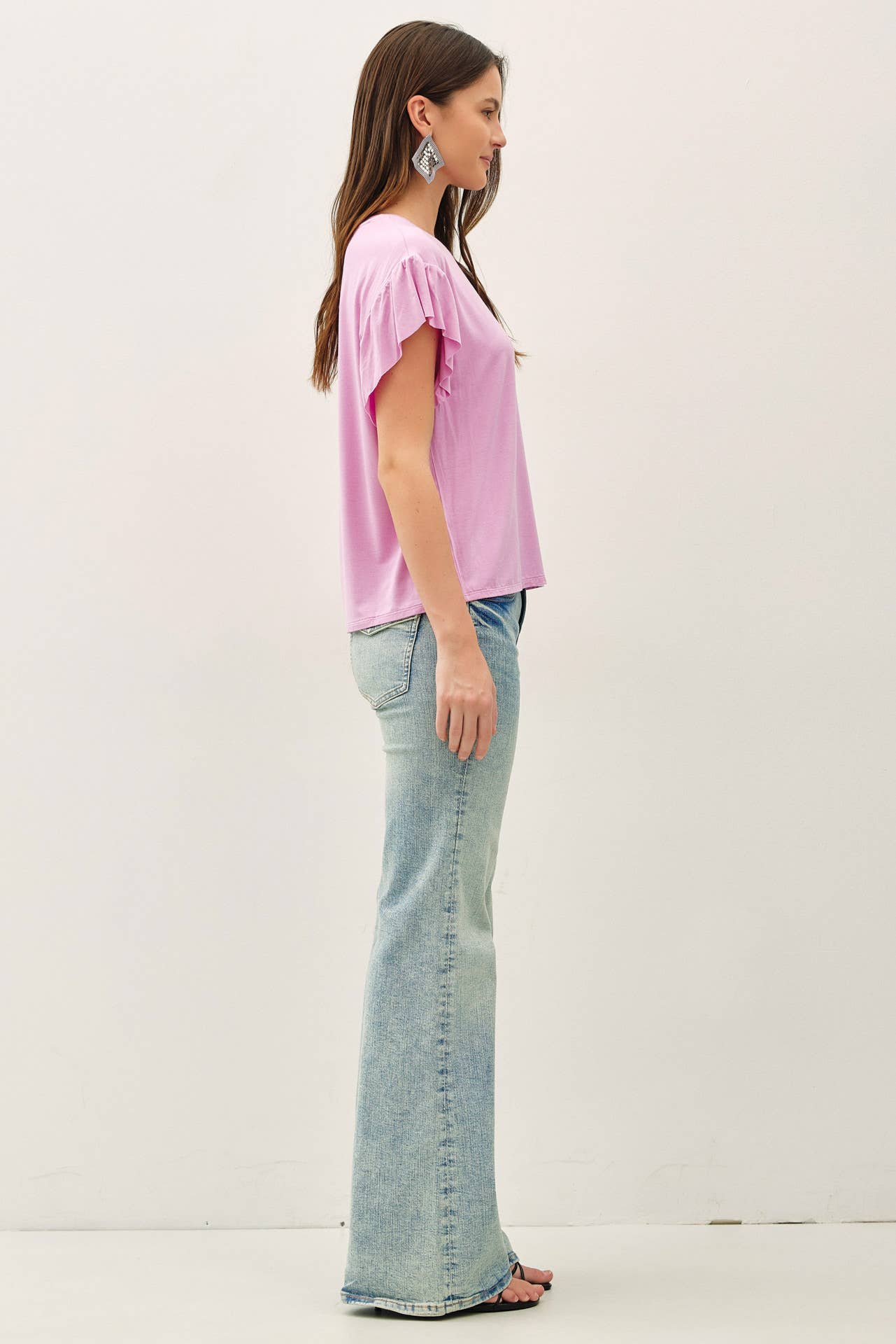 Be Cool BASIC THREADS RUFFLED SHORT SLEEVE TOP