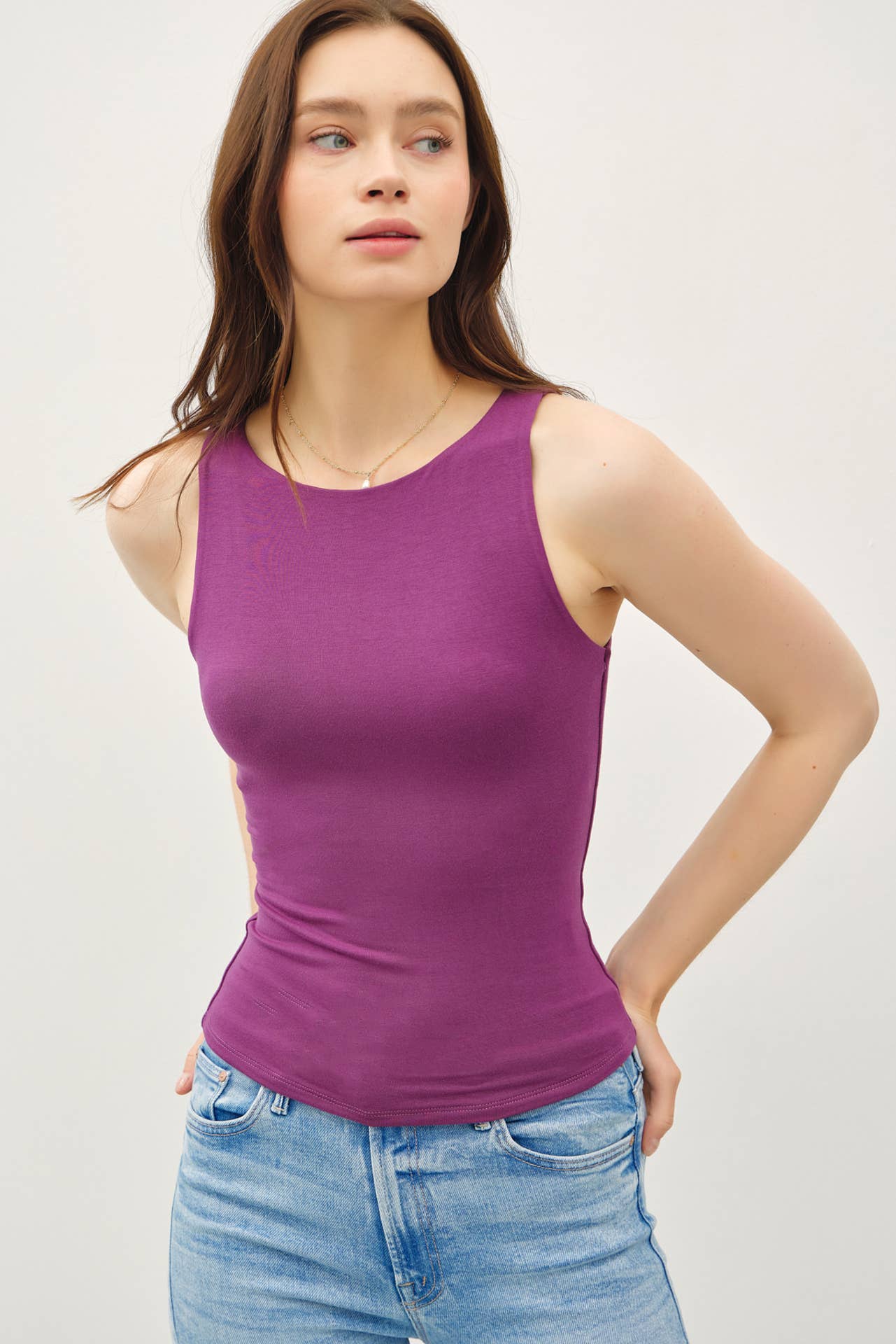 Be Cool BASIC THREADS BOAT NECK TANK