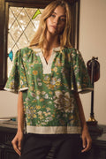 Oddi Greenbriar Printed Blouse GREEN MULTI