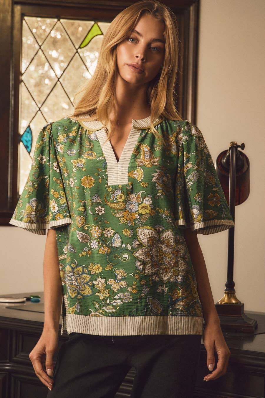 Oddi Greenbriar Printed Blouse GREEN MULTI