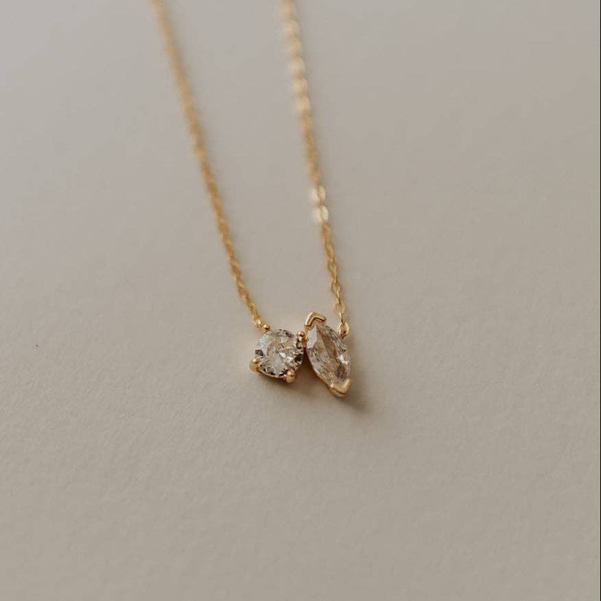 Mauve Jewelry Co. Sloane Two Stone Diamond Necklace