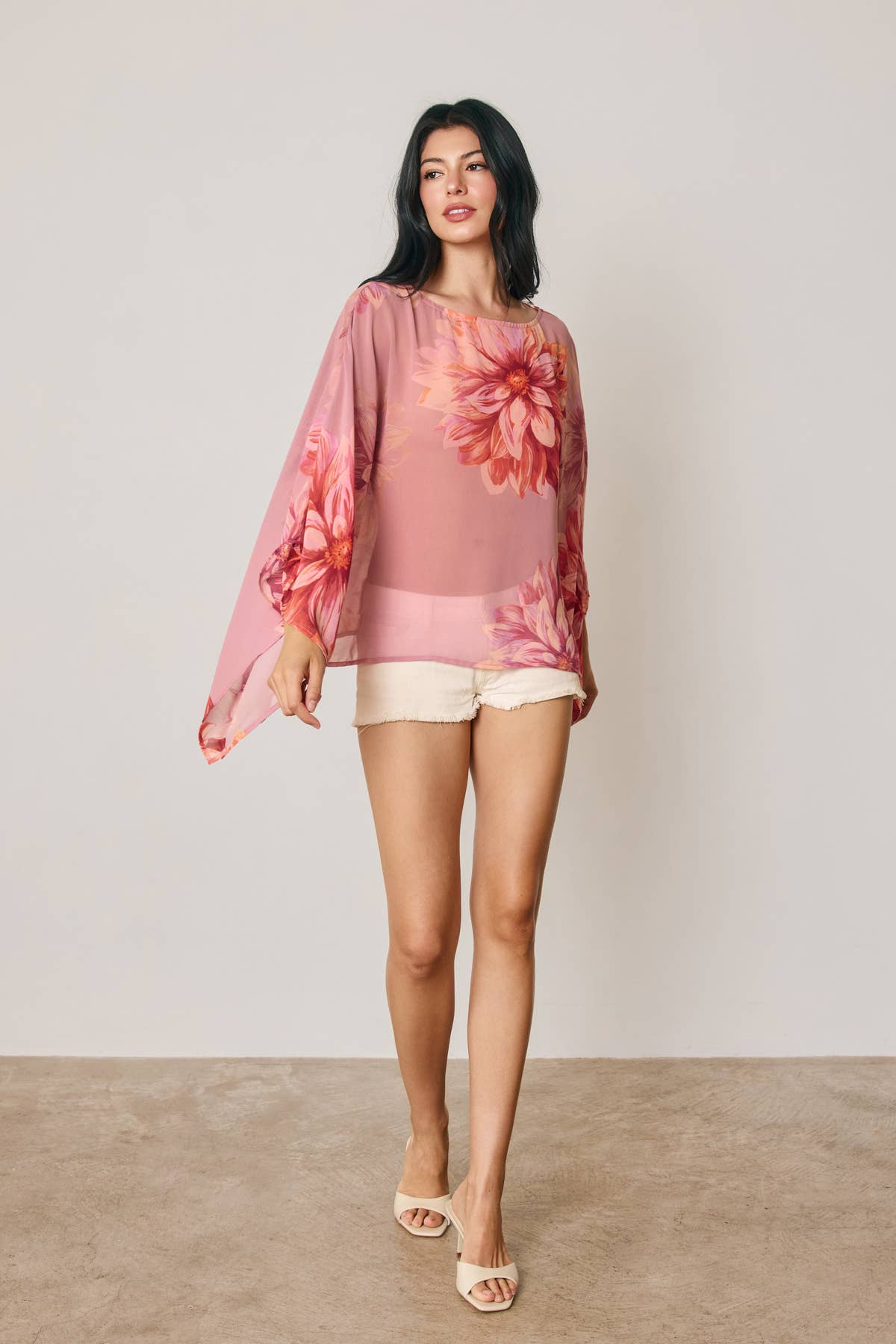 Dress Forum Golden Hour Poncho Top DAHLIA GARDEN S