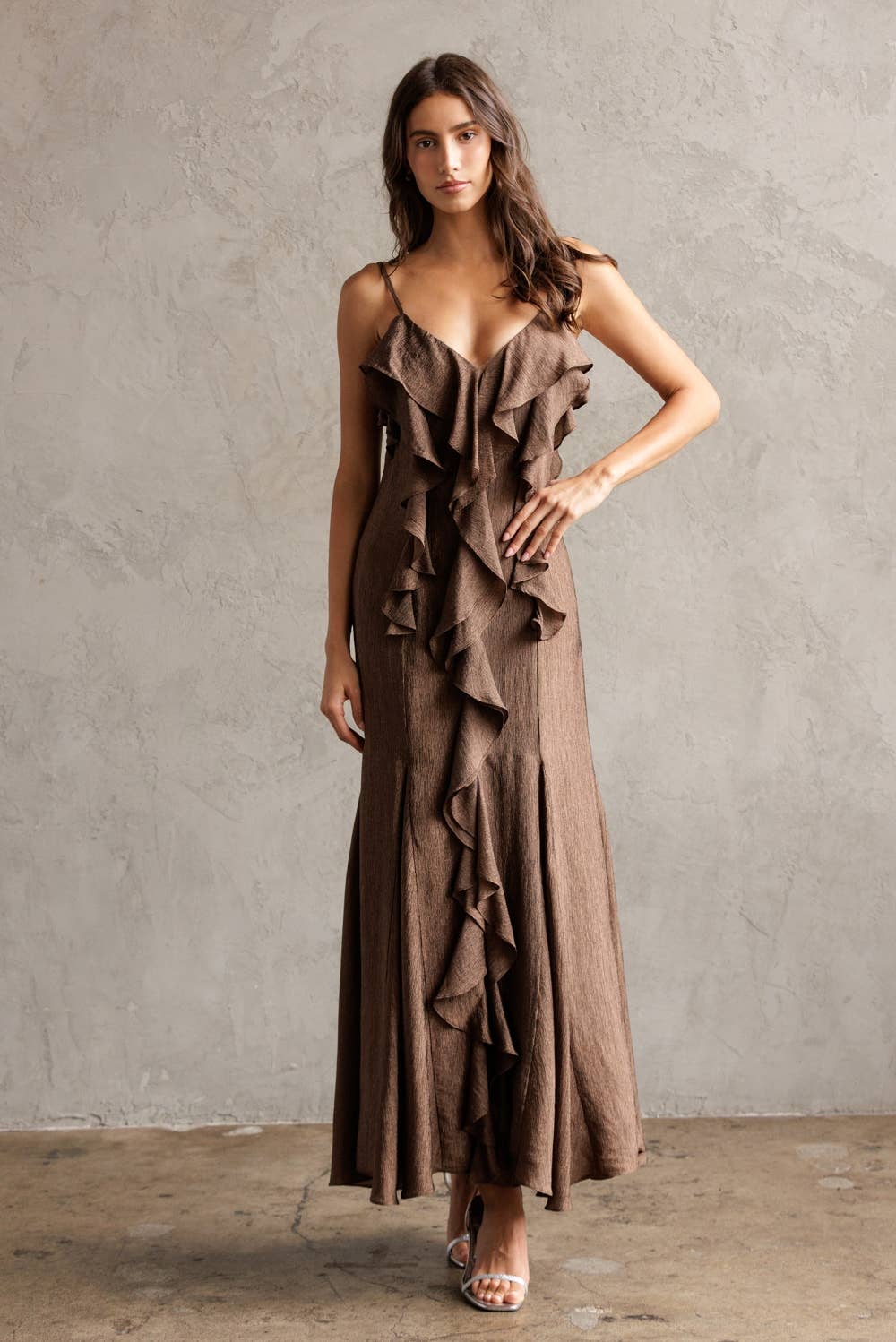 STORIA ENCHANTED RUFFLED MAXI DRESS