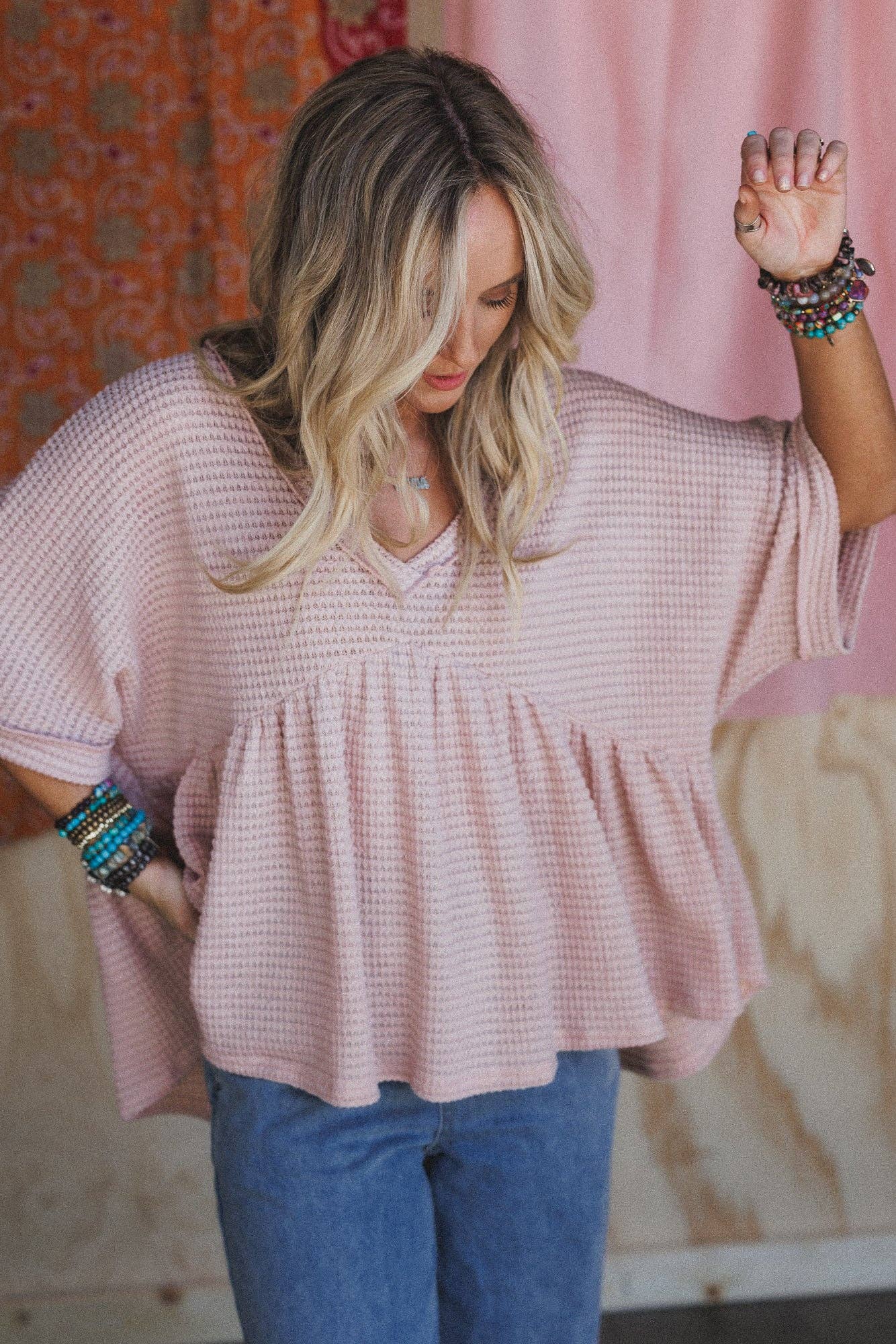 Three Bird Nest Lush Drift Top - Dusty Rose