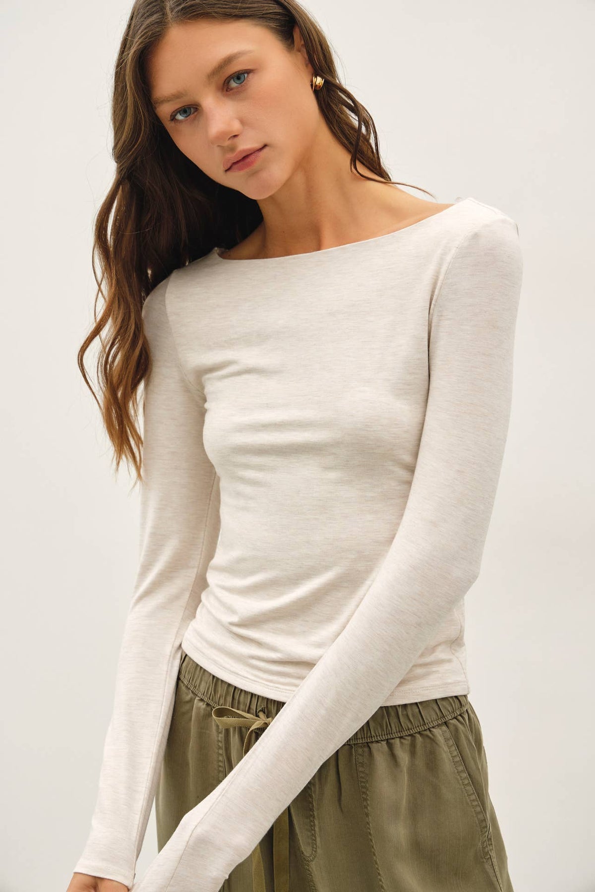 Be Cool BASIC THREADS BOAT NECK LONG SLEEVE TOP