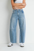 JUST BLACK DENIM Barrel Jean w/ Seams