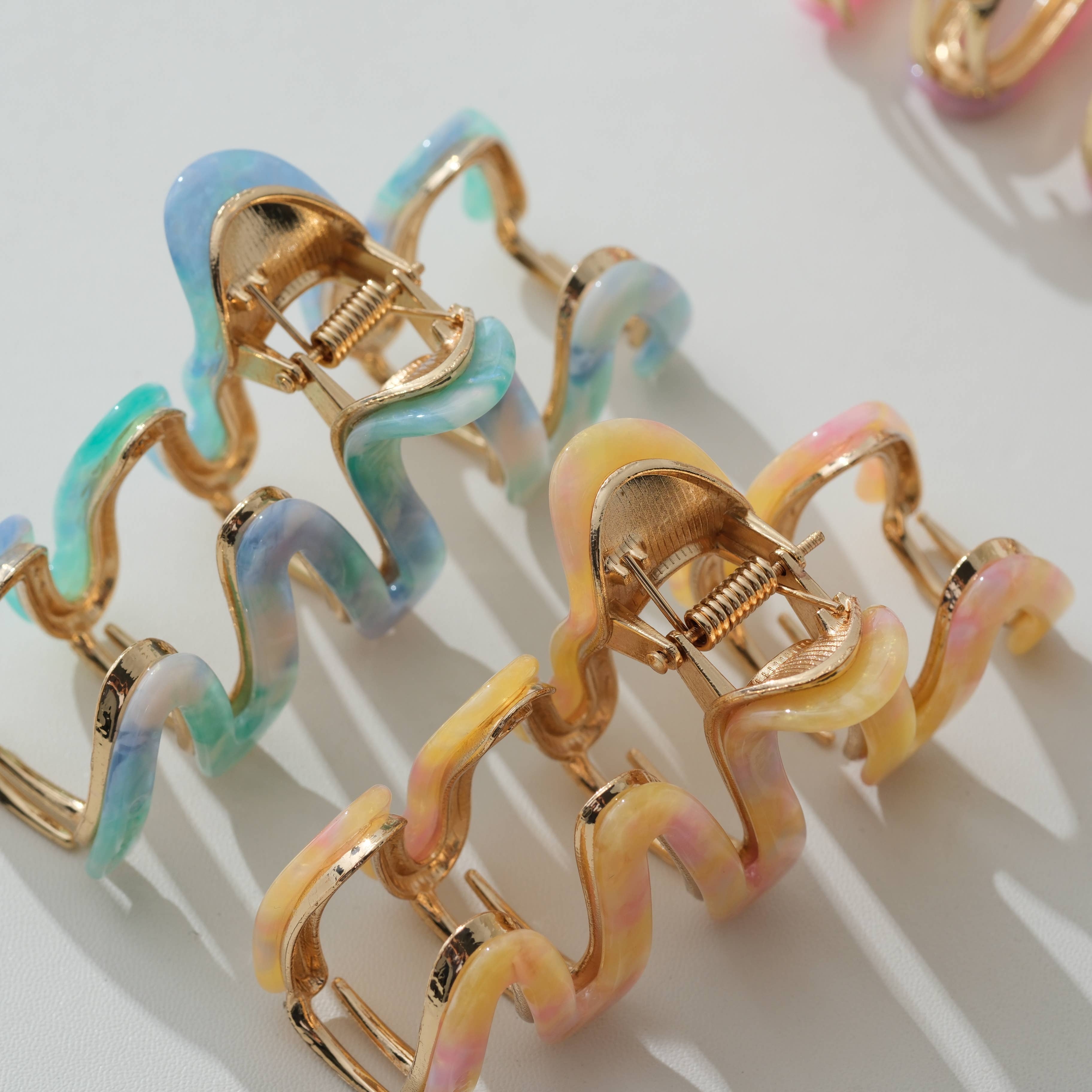 Adorro Willow Island Sun Metal Squiggle Claw Clip - Large