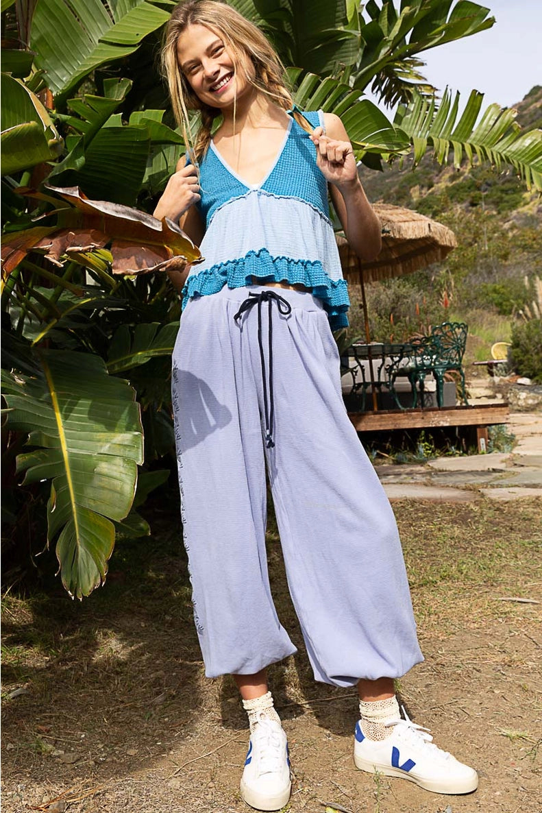 Pol Clothing SLEEVELESS CROPPED BABYDOLL TOP