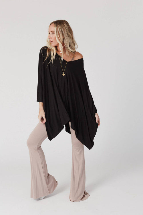 Three Bird Nest The Wren Boho Top - Black