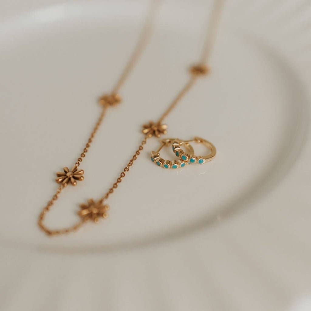 Mauve Jewelry Co. Gaby Turquoise Hoops