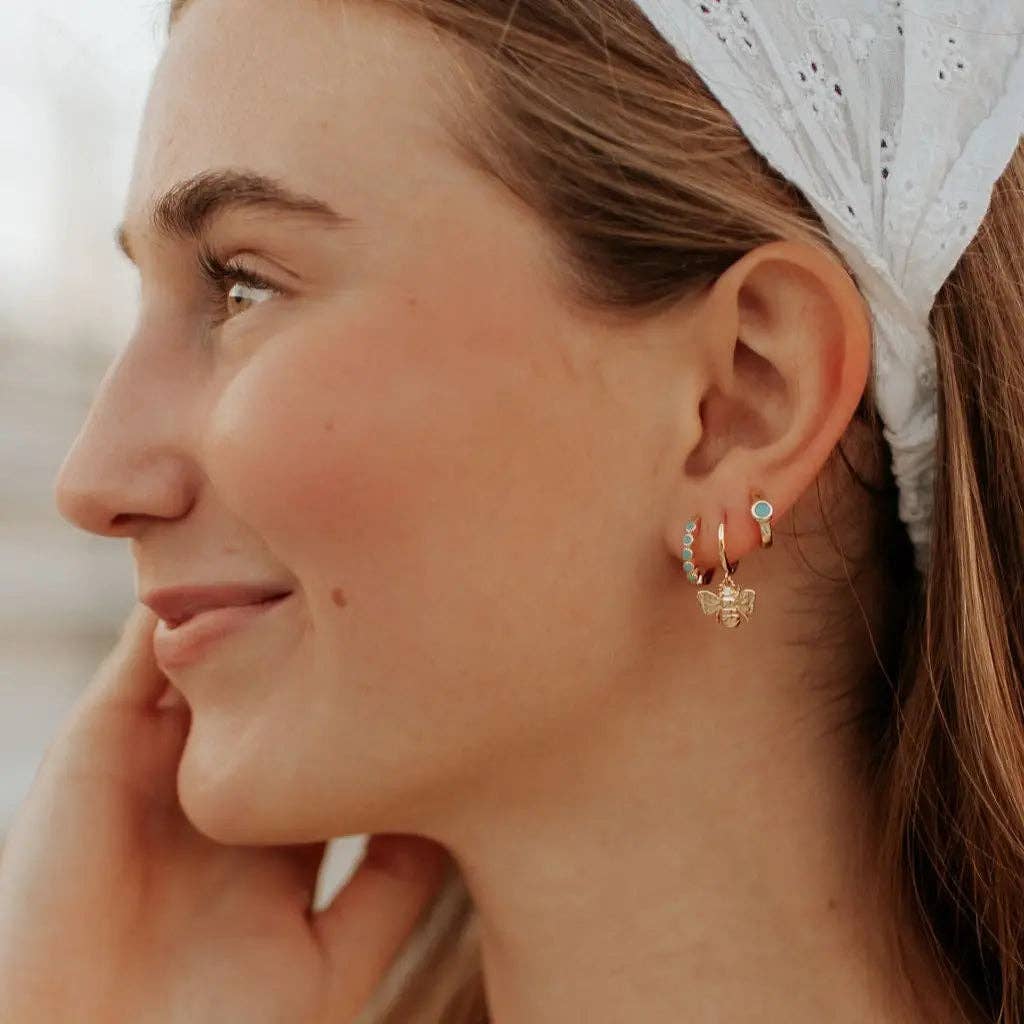 Mauve Jewelry Co. Gaby Turquoise Hoops