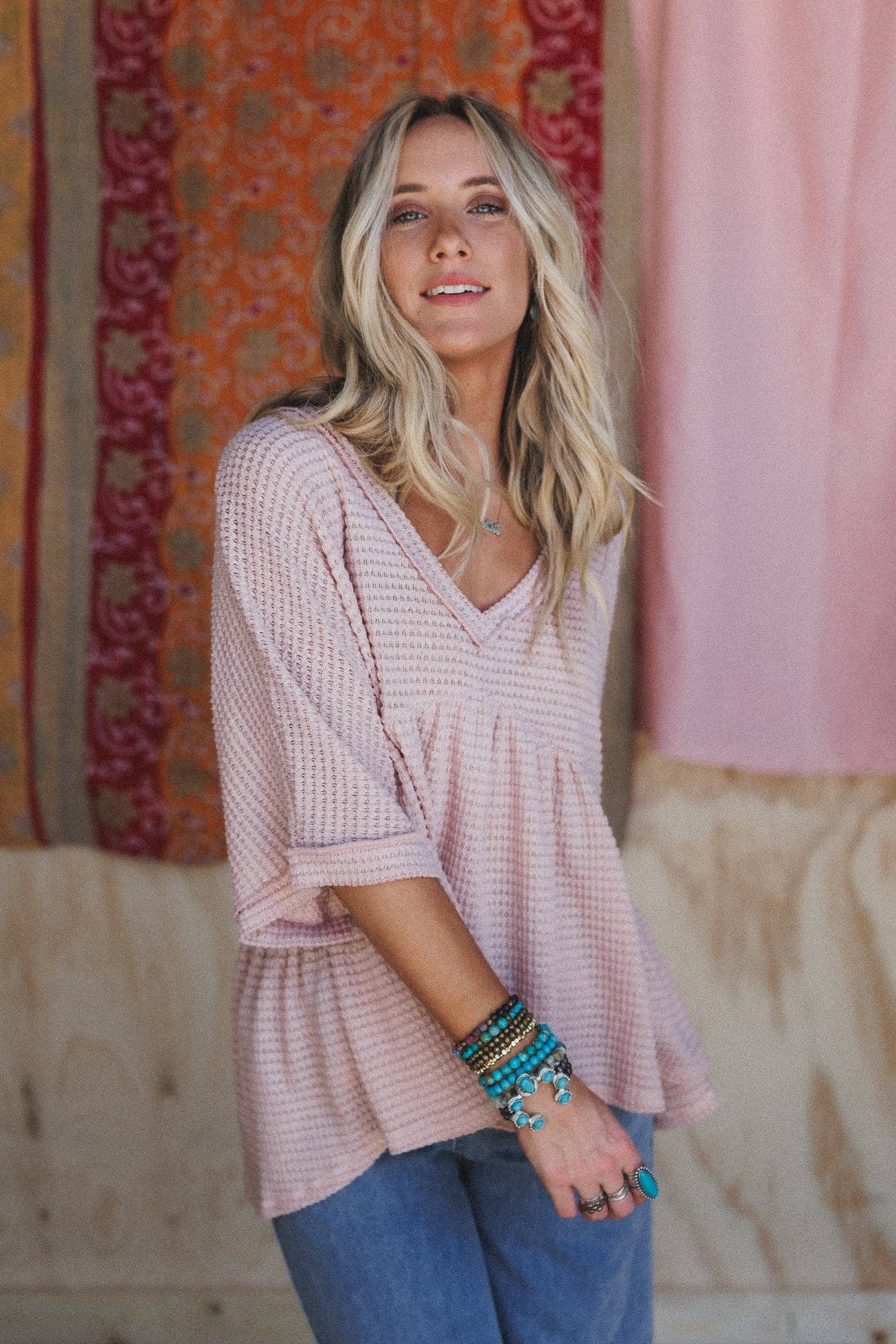 Three Bird Nest Lush Drift Top - Dusty Rose
