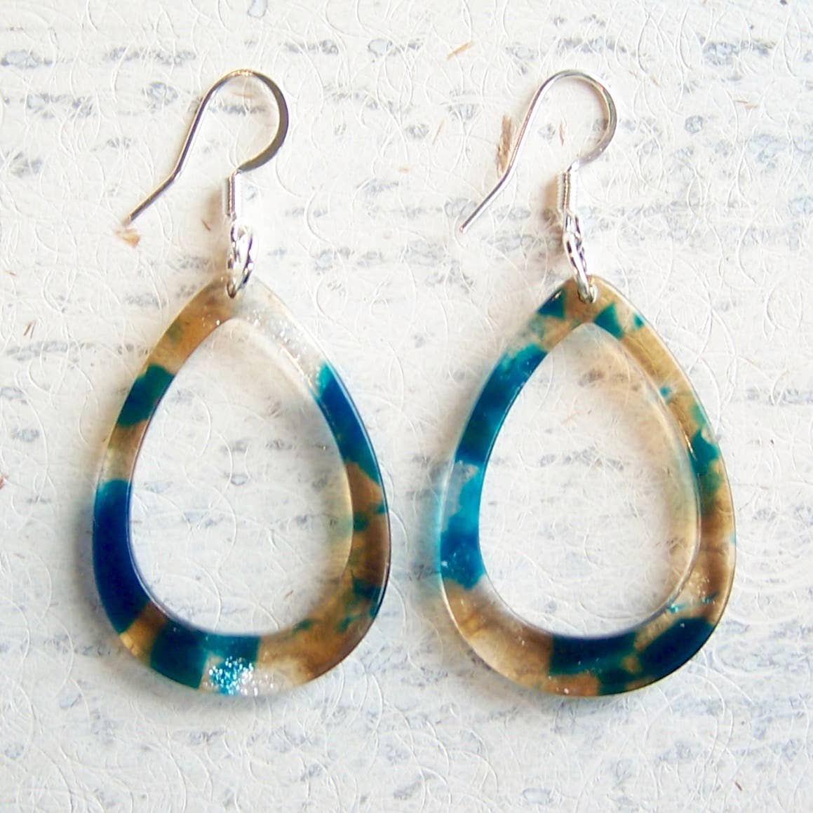 Jo Bird Jewelry Acetate Teardrops - Tropical Colors Blue Lagoon
