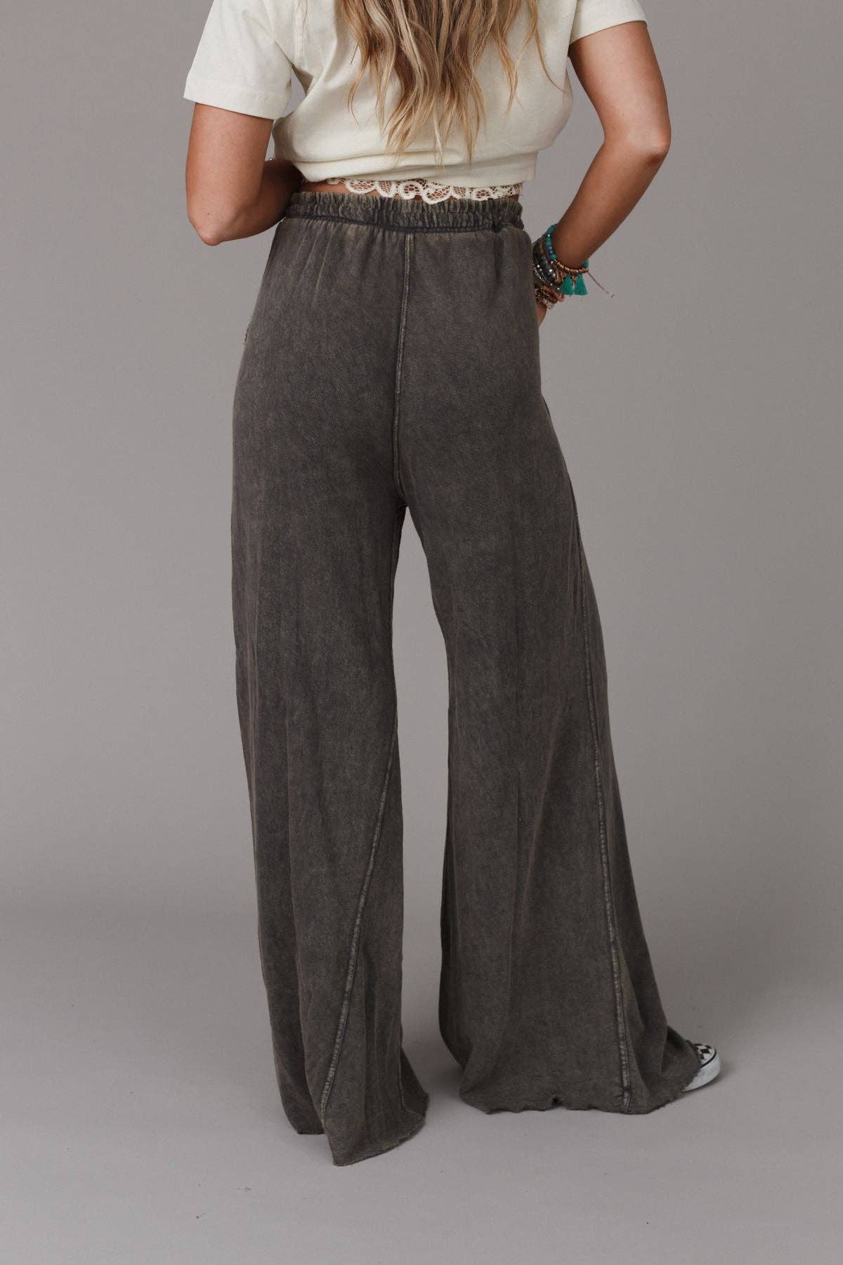 Three Bird Nest Relaxing Robin Wide Leg Pant - New Charcoal