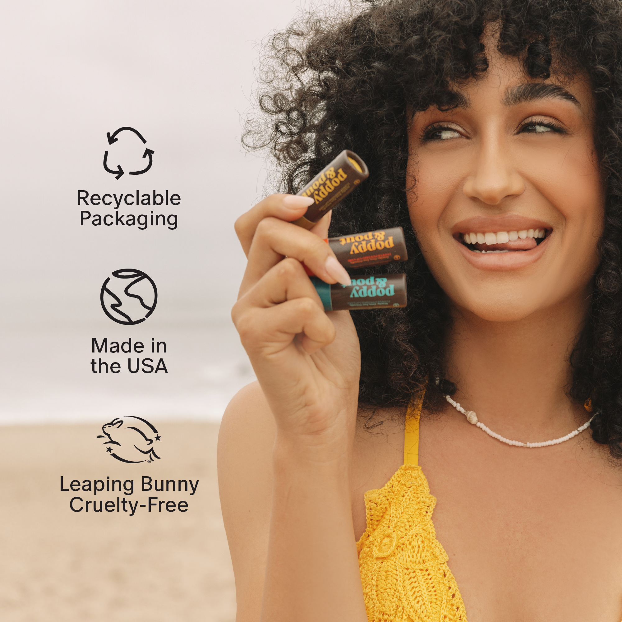 Poppy & Pout Lip Balm, Retro Surf, Coconut Coast