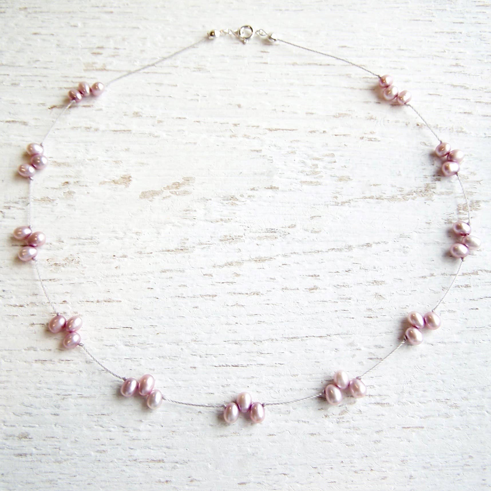 Jo Bird Jewelry Knotted Pearl Necklace - Rain Necklace Lavendar