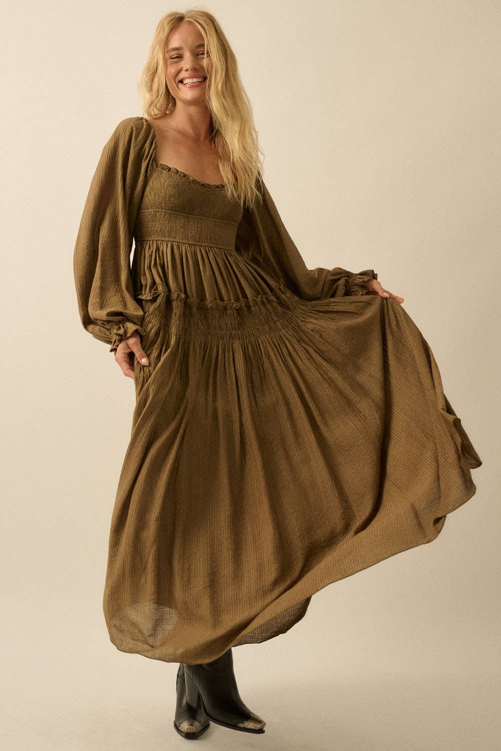 Promesa USA Fern Maxi Peasant Dress
